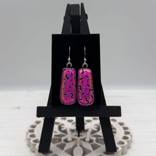 Pink 80's Glass Earrings