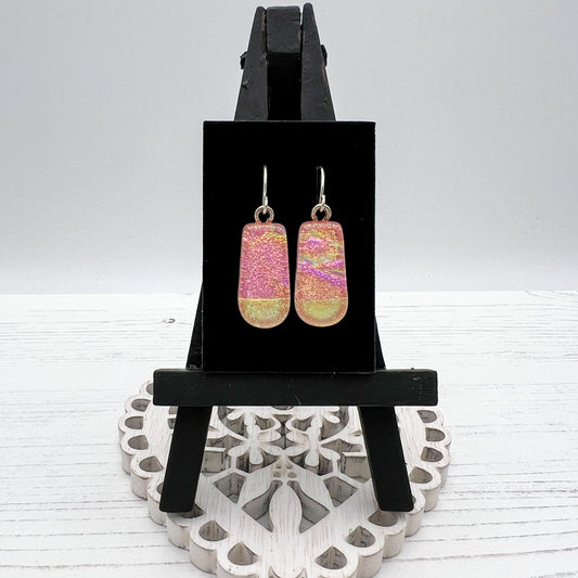 Pink Multicoloured Glass Earrings