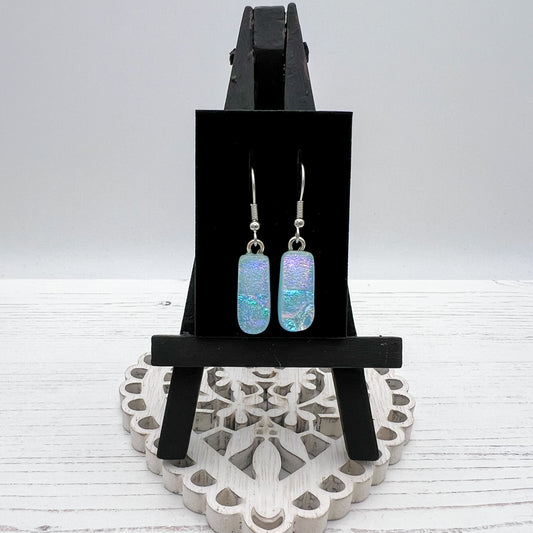 Pink Blue Glass Earrings