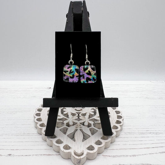 Multicoloured Hearts Glass Earrings