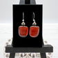 Deep Red Glass Earrings