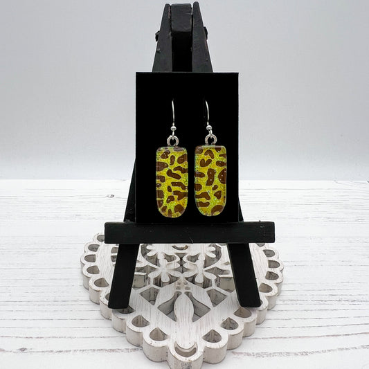 Leopard Glass Earrings