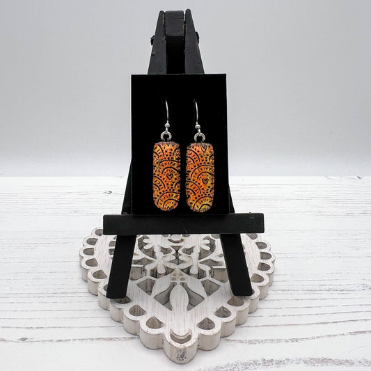 Copper Dots Glass Earrings