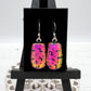 Pink Squiggle Glass Earrings