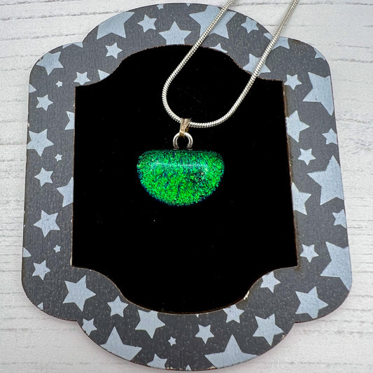 Green Crescent Glass Necklace