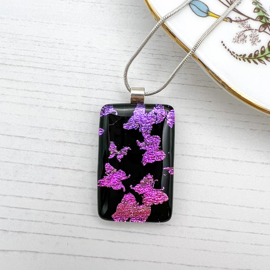 Butterflies Glass Necklace
