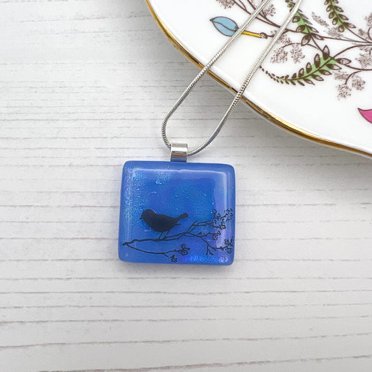 Multicoloured Bird Glass Necklace