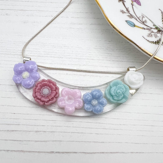 Statement Pastel Flower Necklace