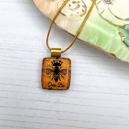 Queen Bee Glass Necklace