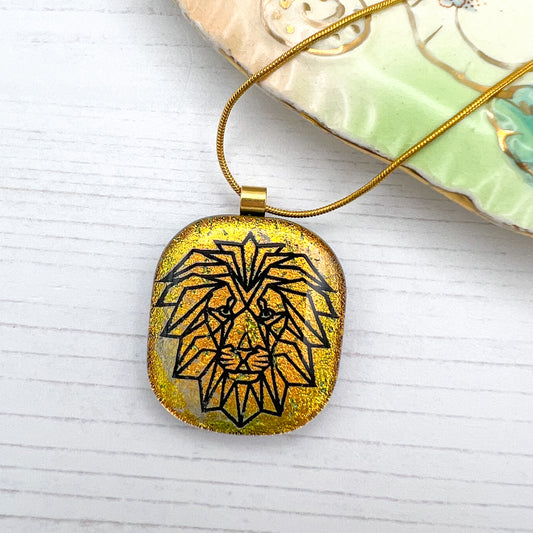Lion Glass Necklace