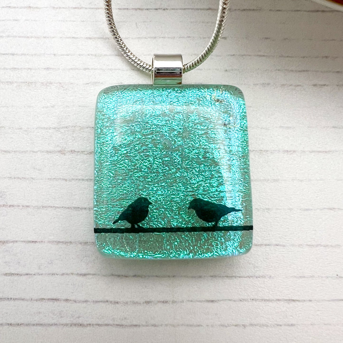 Duo of Birds Glass Necklace