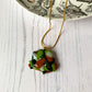 Abstract Dichroic Glass Necklaces - Greens