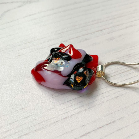 Abstract Dichroic Glass Necklaces - Reds, Oranges, Yellows