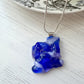 Abstract Dichroic Glass Necklaces - Blues