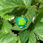 Abstract Dichroic Glass Necklaces - Greens