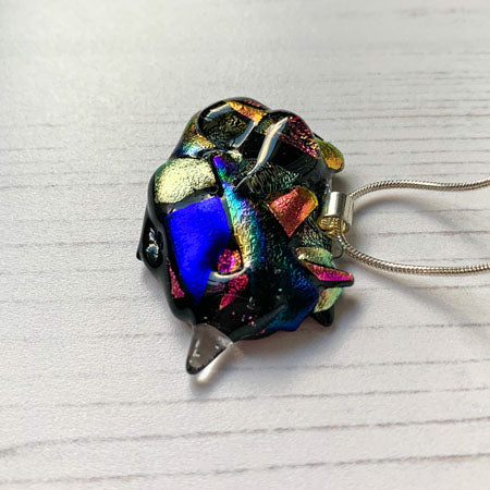 Abstract Dichroic Glass Necklaces - Pinks, Purples