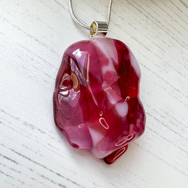 Abstract Dichroic Glass Necklaces - Pinks, Purples