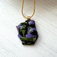 Abstract Dichroic Glass Necklaces - Greens