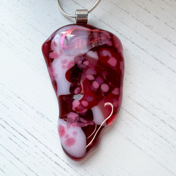 Abstract Dichroic Glass Necklaces - Pinks, Purples