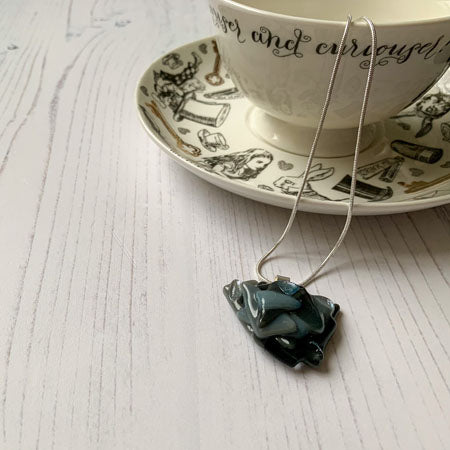 Abstract Dichroic Glass Necklaces - Greys