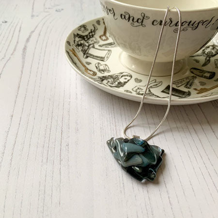 Abstract Dichroic Glass Necklaces - Greys
