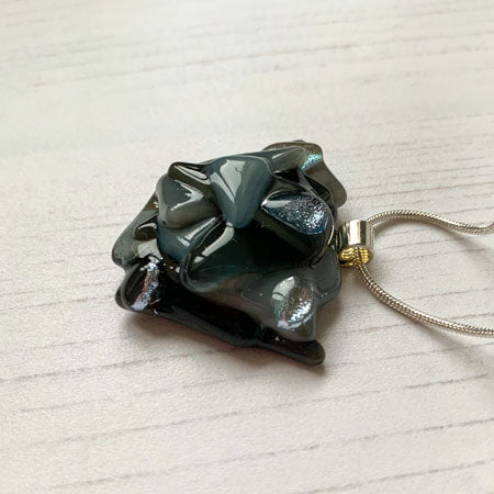 Abstract Dichroic Glass Necklaces - Greys