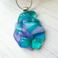 Abstract Dichroic Glass Necklaces - Greens