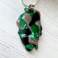 Abstract Dichroic Glass Necklaces - Greens