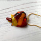 Abstract Dichroic Glass Necklaces - Reds, Oranges, Yellows