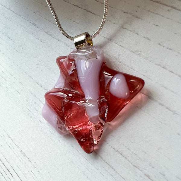Abstract Dichroic Glass Necklaces - Pinks, Purples