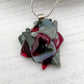 Abstract Grey Cranberry Glass Necklace
