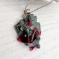 Abstract Grey Cranberry Glass Necklace