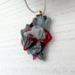 Abstract Grey Cranberry Glass Necklace