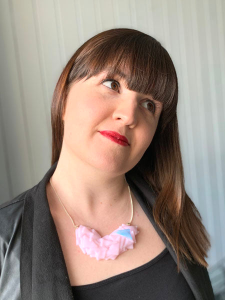 Abstract Dichroic Glass Necklaces - Pinks, Purples