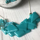 Abstract Dichroic Glass Necklaces - Greens