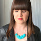 Abstract Dichroic Glass Necklaces - Greens