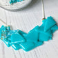 Abstract Dichroic Glass Necklaces - Greens