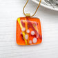 Orange Abstract Glass Necklace