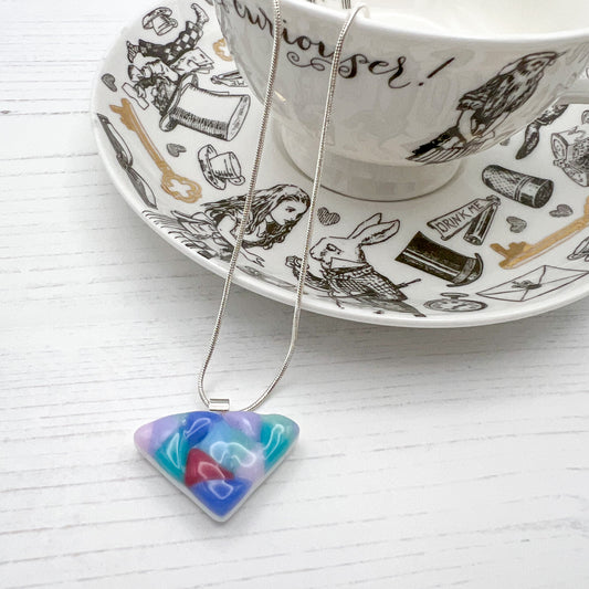 Pastel Triangles Glass Necklace