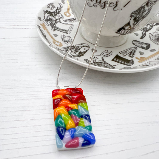 Colourful Triangles Glass Necklace