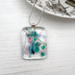 Blue Pink Abstract Glass Necklace