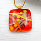 Red Abstract Glass Necklace
