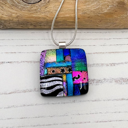 Zebra Multi Squares Necklace