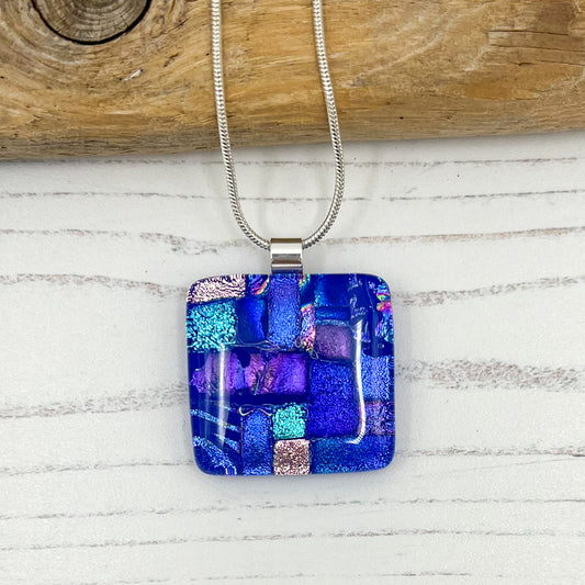 Cobalt Blue Squares Necklace