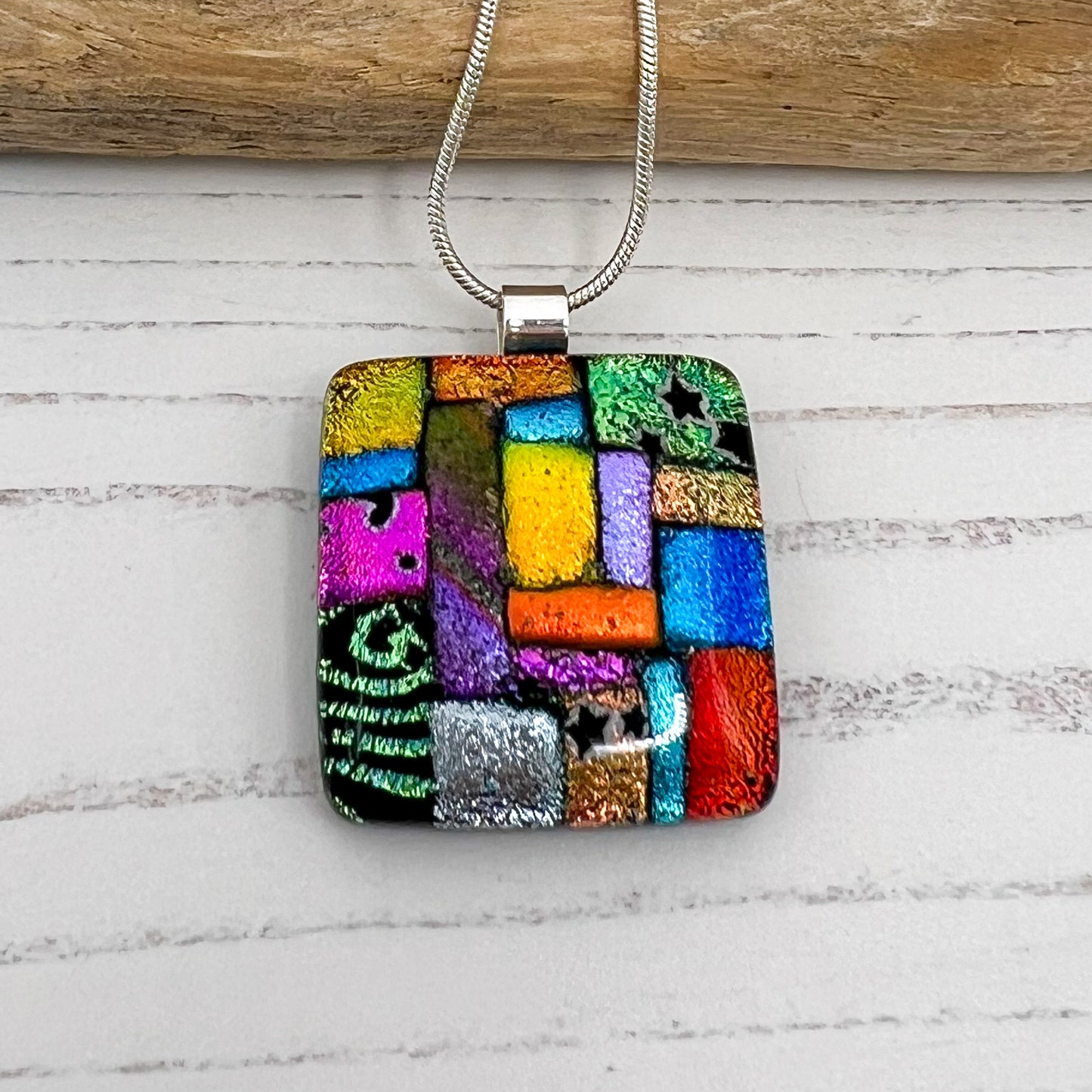 Vibrant Multi Squares Necklace