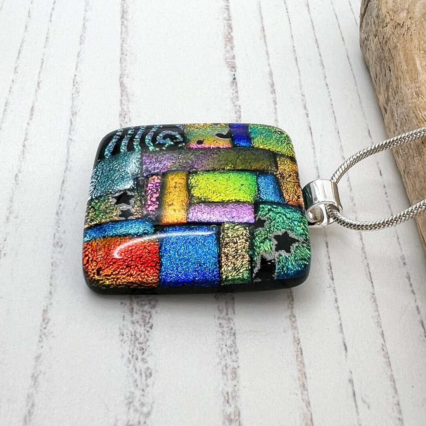 Vibrant Multi Squares Necklace