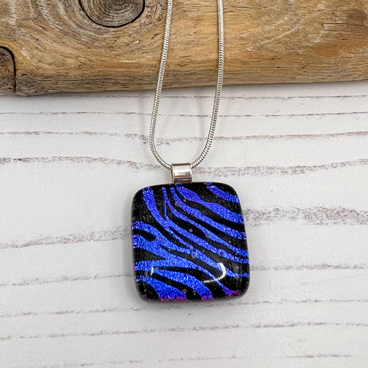Zebra Blue Necklace