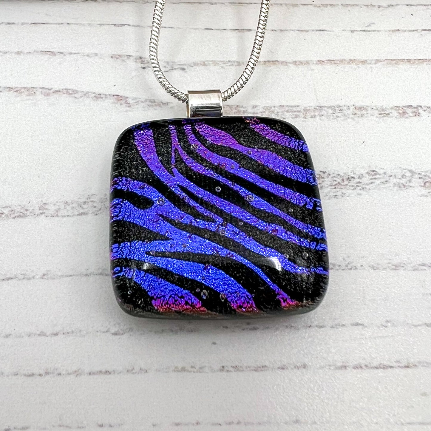 Zebra Blue Necklace