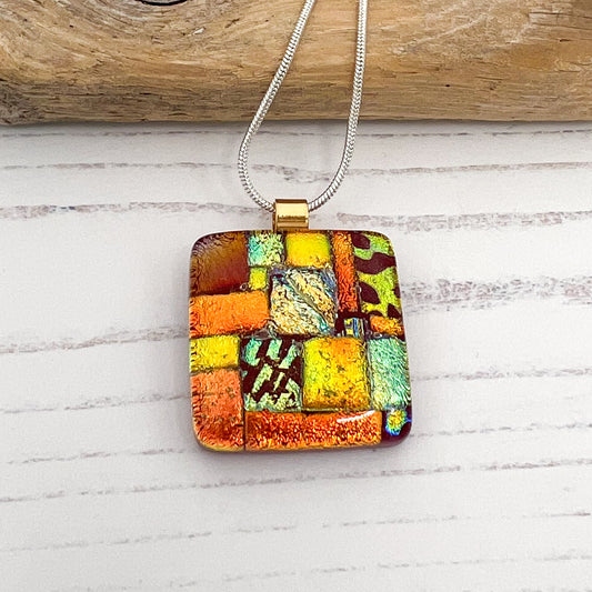 Autumn Squares Necklace