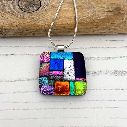 Multicoloured Squares Necklace
